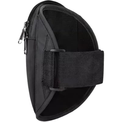 Armtas Waterdicht Oxford Stof Maat Verstelbaar 2 Zakken Ademend Armzakje voor Telefoon Sleutels black