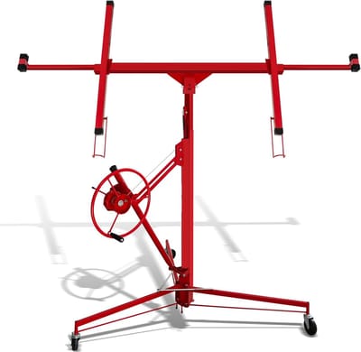 Gipsplaatlift XXL - Plaatlifter Inklapbaar - Plaatsen Gipsplaten - 68 kg Draagvermogen - 132-335 cm Hoogte - Rood