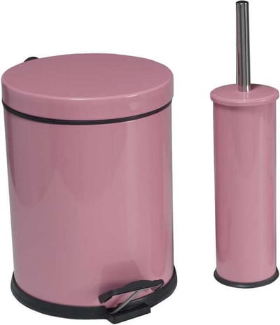 Tiss® - Pedal Bin Classic Pedaalemmer 2-delig- badkamer en toilet- 5 l - Prullebank - Roze