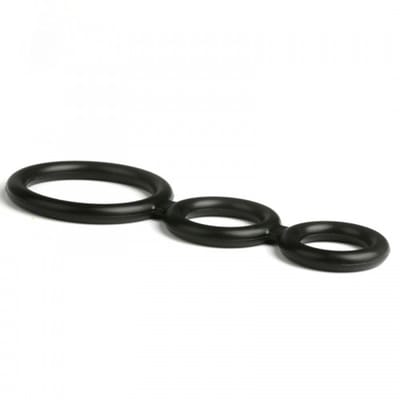 Nooitmeersaai - Cockringen set - Siliconen - Zwart - 45-25-20mm