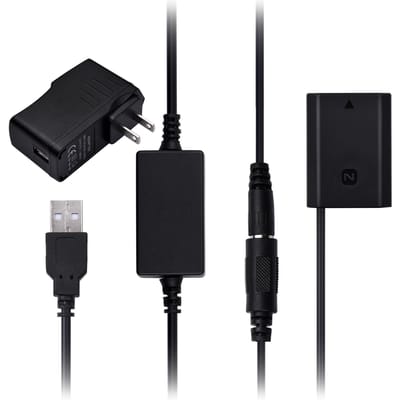 Andoer DR-FZ100 DC-koppeling Dummy-batterij Vervanging van NP-FZ100 Batterij met USB DC-converter Voeding US Plug