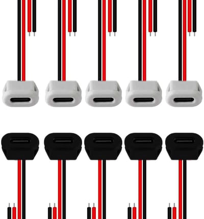 Dailygoody - USB-C Connector Set - 10 Stuks, 3A Snellader, 2-Draad Installatie