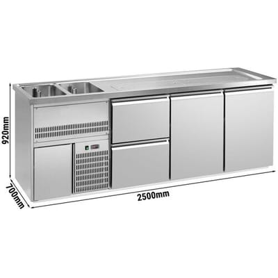 GGM Gastro Biertheke Premium PLUS - 2500x700mm - 2 Türen & 2 Schubladen
