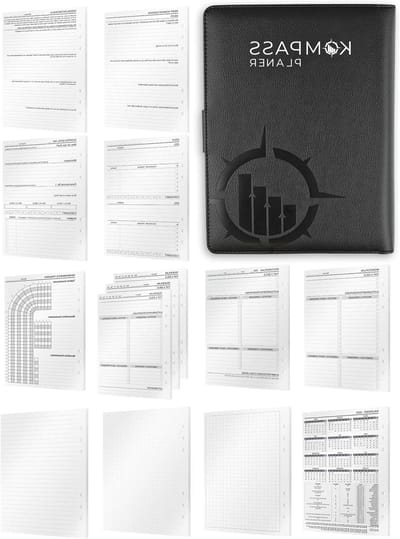 Navulbare Ringbandplanner - Organisatieplanner agenda - Persoonlijke productiviteit - Compleet starterspakket - A5 formaat - Zwart