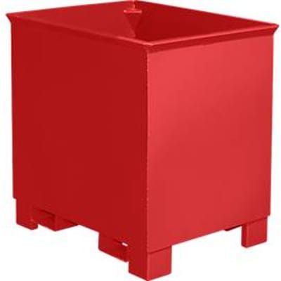 Container voor trajecttreinen type C 30, voor vaste stoffen, 3 hoog stapelbaar, capaciteit 0,3 m³, tot 500 kg, vuurrood RAL 3000