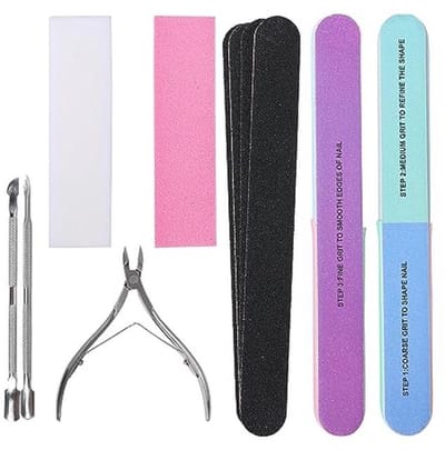 Nagelvijl set - Manicure gereedschap - Nagels vormen - Veelzijdige set - 11 stuks - Roze en wit