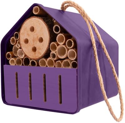 Point-Virgule - Insectenhotel - Paars - Huis - 16x13x16cm