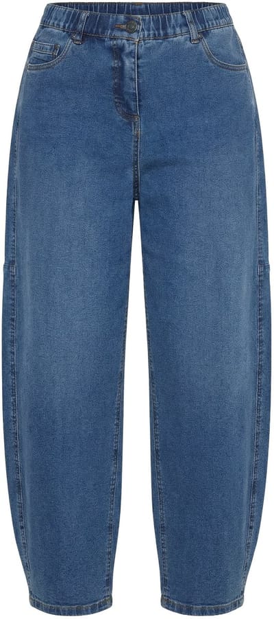 Ulla Popken - Dames - Mom jeans stretchjeans 5-pocketstijl - Blauw denim - Maat 44