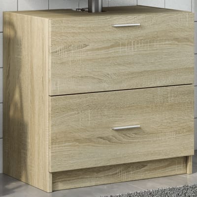 vidaXL - Wastafelkast - 59x37x59 - cm - bewerkt - hout - sonoma - eikenkleurig