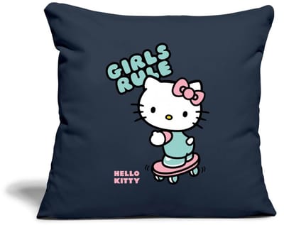 Hello Kitty Op Een Skateboard Met Girls Rules Sierkussenhoes, 45 x 45 cm