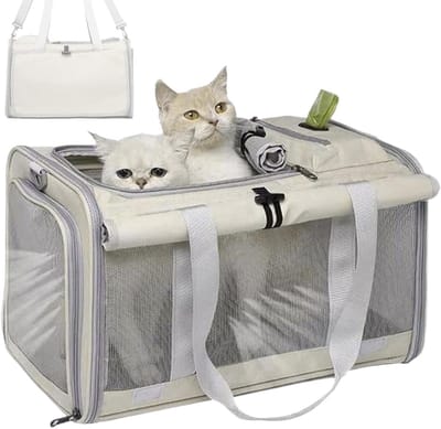 Draagtas voor huisdieren - Transporttas puppy - Comfortabel reizen - Ademend mesh ontwerp - 45 x 29 x 29 cm