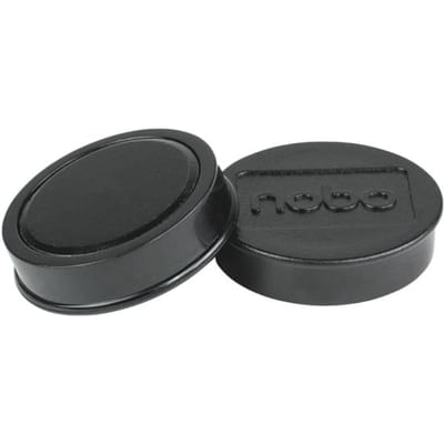 Nobo Magnetische Whiteboard Magneten, pak van 10 stuks, 38mm Gekleurde Magneten Zwart