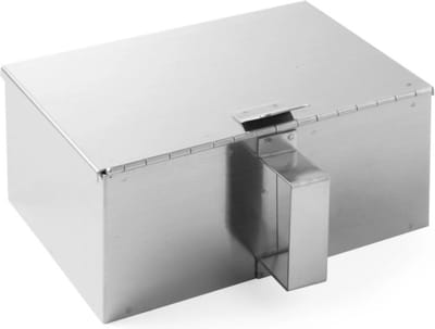 HENDI Asverzamelaar – brandveilig – zelfdovend – met scharnierend deksel – 202x170x91 mm
