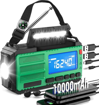 White-Label® Noodradio - Noodpakket Oorlog - Draagbare Radio - Powerbank Zonneenergie - Transistor Radio
