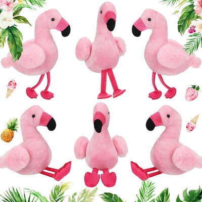 612 Stuks Mini Knuffel Flamingo 15cm Flamingo Pluche Speelgoed Bulk Voor Verjaardagsfeestje Bedankje Goodie Bag Zomer Kerstboom Decoratie pink