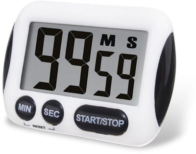 Orion - Elektronische Keuken Timer - LCD Display - Draagbaar - Wit/Zwart