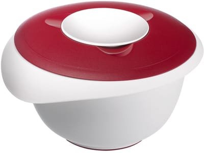 Westmark Mengkom met tweedelige deksel, 2,5 l, met schenktuit, kunststof, wit/rood, 3153227R
