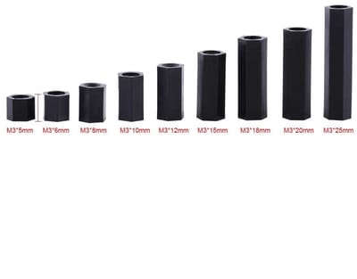Dailygoods - 100 Stuks PA66 M3 Vrouwelijk Hex Schroefdraad Spacers