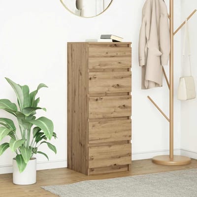 vidaXL - Dressoir - met - lades - 37,5x35x99cm - spaanplaat - artisanaal - eikenhout