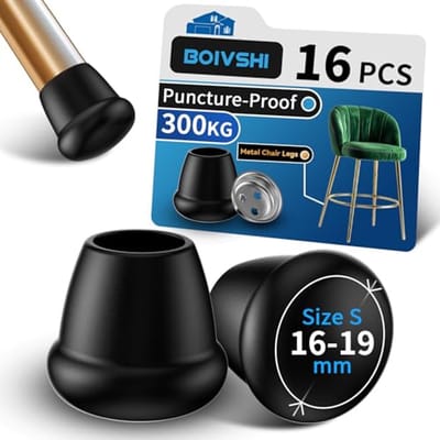 Metalen stoelpootdoppen - Rond, Klein Ø16-19 mm - Vloerbeschermers voor Stoelen (16 Stuks)