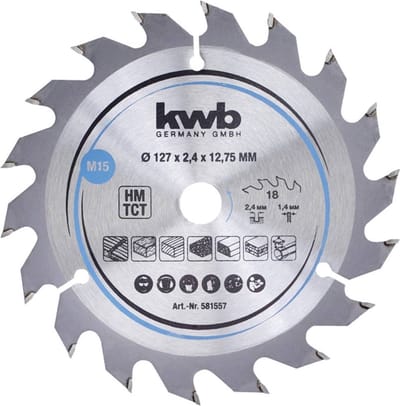 kwb 581557 Hardmetaal-cirkelzaagblad 127 x 12.75 mm 1 stuk(s)