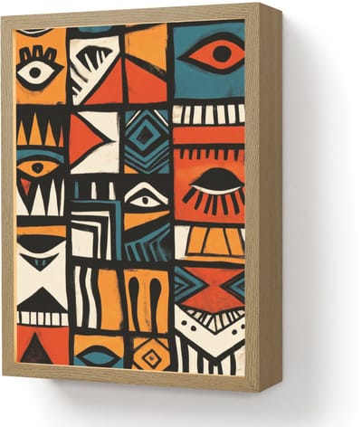 Wandlamp 30x40 cm - Oplaadbaar - Abstract - Gezichten - Mozaïek - Wandlampen binnen woonkamer - Slaapkamer lamp - Decoratieve nachtlamp - Vloerlamp draadloos