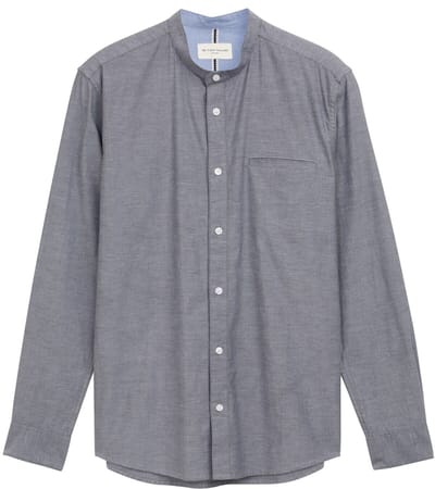 Tom Tailor - Aansluitend Oxford overhemd met borstzak - Maat XXXL - navy chambray