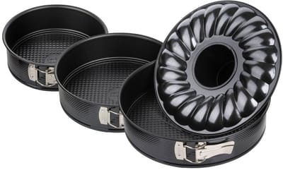 Set van 2 springvormen en 1 springvorm en savarinvorm diameters 20, 24, 28 cm Zenker Black Metallic