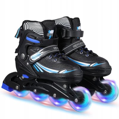 Verstelbare Inline Skates Blauw – Maat S (19-21 cm) Unisex – Comfortabele- Verstelbare Rolschaatsen voor Volwassenen & Tieners