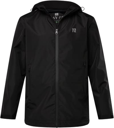 JAY-PI - Heren - Regenjas volledig functioneel outdoor 3 functies capuchon - Zwart - Maat 3XL