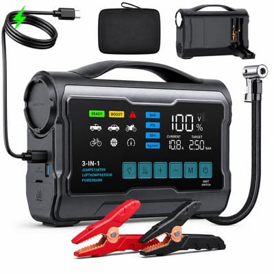 Auto Accu Booster 3250A - 24.000 mAh - Snellaadfunctie - Jump Starter voor Benzine- en Dieselmotoren