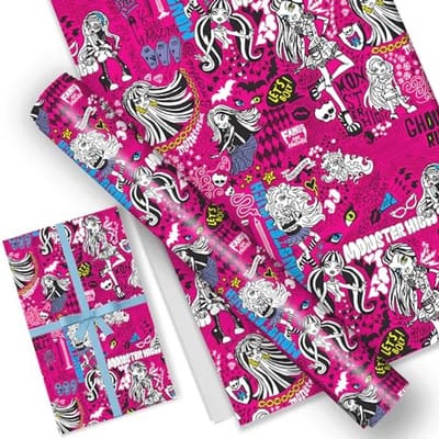 UBBY Monster-cadeaupapier, 5 stuks, 51 x 75 cm, duurzaam monster-cadeaupapiervellen voor kinderverjaardagen, feesten - ShopVlot