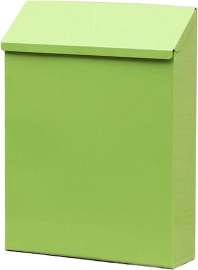 Wandgemonteerde brievenbus met slot, metalen brievenbus, wandbehang, brievenbus, krantenhouder, doos voor buitenhuisdecoratie, witte verpakkingscontainer (groen, A)