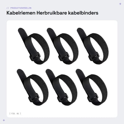 Dailygoods - Kabelriemen - Herbruikbare kabelbinders - Multifunctionele haak- en lusbevestigingsriemen - Zwart - Kabelbeheer - 30 stuks - Geschikt voo...