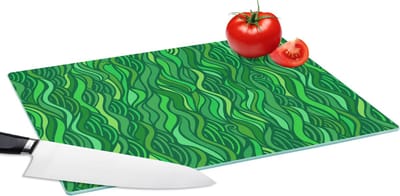Glazen Snijplank - 39x28 - Zeewier - Patronen - Groen - Snijplanken Glas