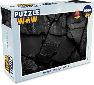 Puzzel Zwart - Stenen - Rots - Legpuzzel - Puzzel 1000 stukjes volwassenen