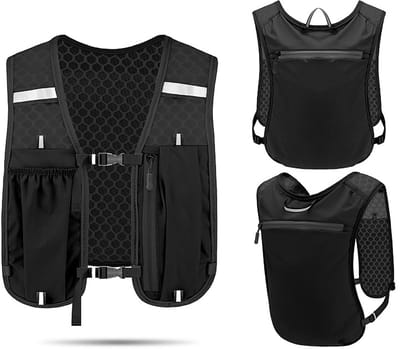 Ynkkvre - Hardloopvest – Hydration Vest – Loopvest – Reflecterend Hardloopvest – Hardloopvest Drinkhouder – 500ml Waterfles Vak – 360° Reflectie Veiligheid – Verstelbare Ergonomische Riem – Ademend Lichtgewicht Ontwerp
