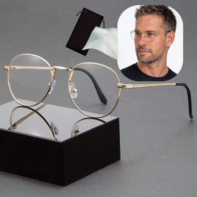 Ronde Computerbril Blauw Licht – Blauwlichtfilter Bril / Beeldschermbril / Schermbril – Anti Blue Light Bril voor PC, Laptop & Smartphone – Heren & Dames – Inclusief Etui & Doekje