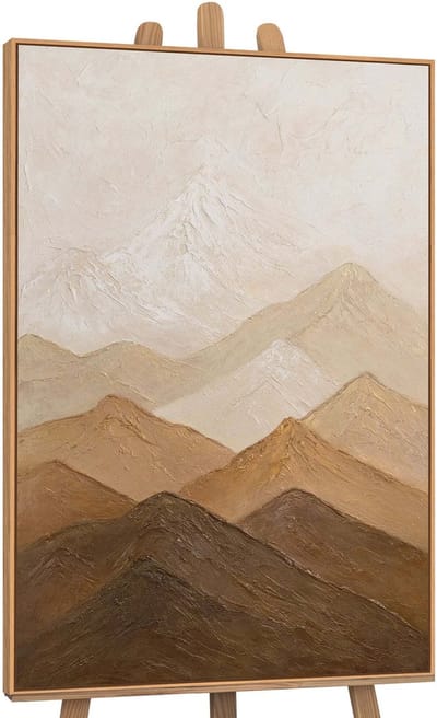 Canvas schilderij 120x80 cm handgeschilderd harmonie van lagen – YS-Art Gallery – Lijst: Hout – Luxe wanddecoratie
