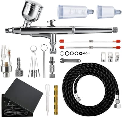 Cosensi - Professional Airbrush Kit - Dual Action Airbrush - Precisie en veelzijdigheid - 0.2 mm 0.3 mm 0.5 mm - Airbrush accessoires - Voor kunste...