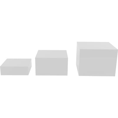 Lot de 3 supports de présentation cubiques en acrylique, emboîtables, pour desserts, buffets, aliments, transparents blanc