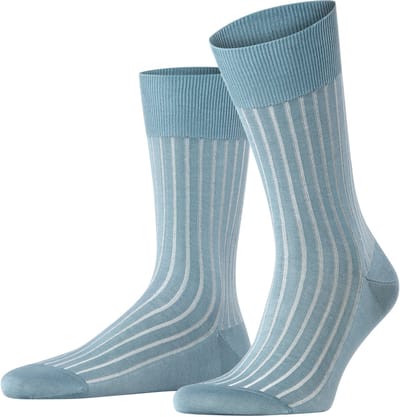 FALKE Shadow gedessineerd katoen sokken heren blauw - maat 39-40