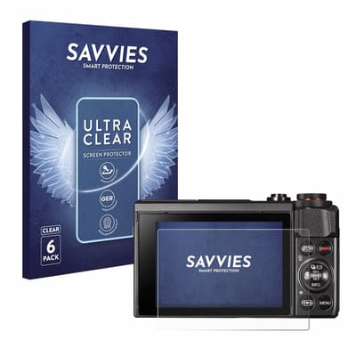 Savvies - Screenprotector voor Canon PowerShot G7 X Mark II - Folie Beschermfolie transparant 6 Stuks