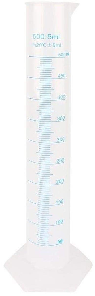 Dailygoods- Meetcilinder 500 ml - Kunststof - Professionele Precisie - Stabiele Basis - Conische Schenktuit - Laboratoriummeetgereedschap - Maatcilinder