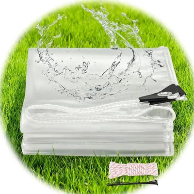 Afdekzeil Waterdicht - Zeil PVC - Buiten Beschermen - Scheurvast PVC Vinyl - 3 x 3m - Transparant