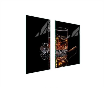 TMK ArtDeko Serie - Beschermplaat voor fornuis - Glas - 75x52 cm - Whisky
