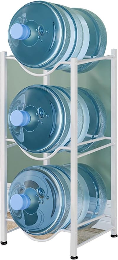 Waterfles Opslagrek - Waterkruik Houder - Ruimte Organiseren - Stapelbaar Ontwerp - 65 x 35 x 135 cm - Wit
