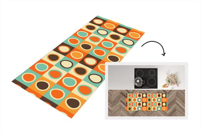 Keukenloper 120x50 cm - Keukenmat vinyl Retro - Patronen - Ei - Keukenmatten loper - Keuken vloerkleed tapijt