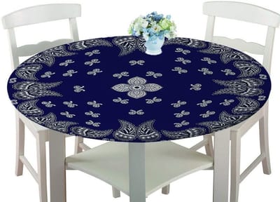 Ronde Tafelhoes - Beschermhoes Tafel - Tafel Beschermen - Elastische Rand - 90 cm - Marineblauw