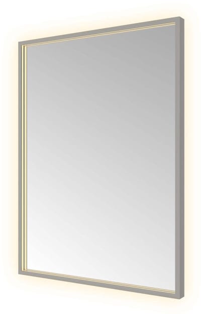 Hotbath &More SQU680 Square spiegel 60x80cm met verlichting, spiegelverwarming, kleurwissel, dimbaar en afstandsbediening geborsteld gunmetal PVD